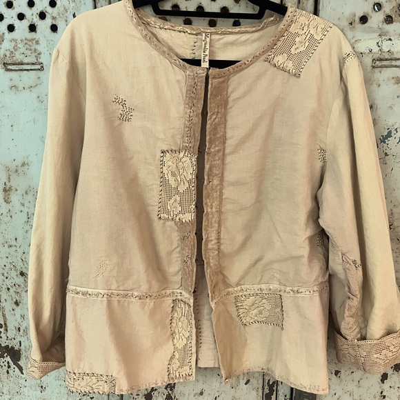 Beige Embroidered Jacket - Picture 1 of 3